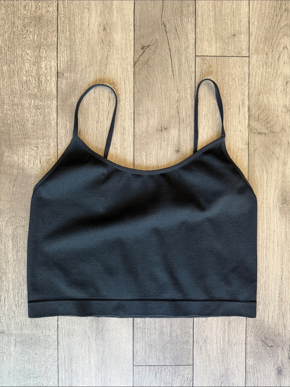 wild fable Black Ribbed Crop Top